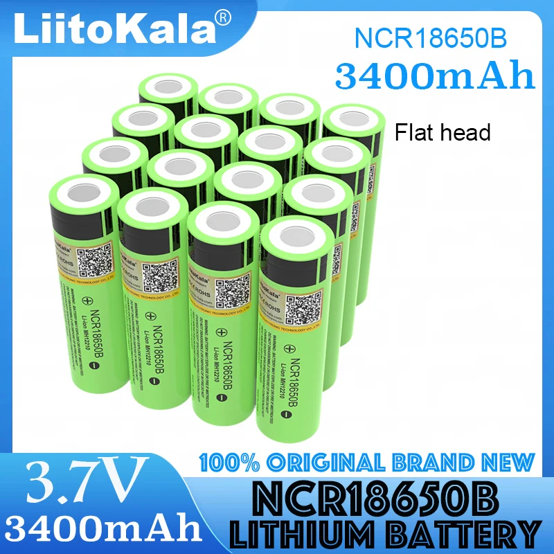 

100% New Original NCR18650B 3.7v 3400mAh 18650 Lithium Rechargeable Battery 4.2v For Flashlight Energy storage batteries