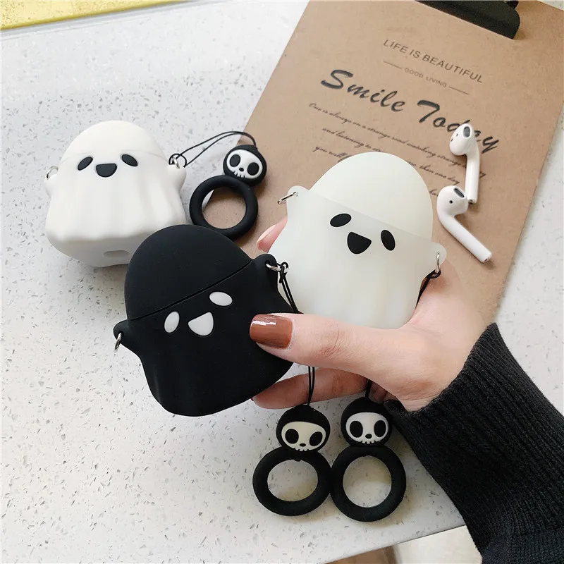 Cute 3D Cartoon Ghost Protective Bluetooth Earphone Silicone Cover For Airpods Pro 2 Case/Airpods 3 Case/Airpods 1/2 Case Funda