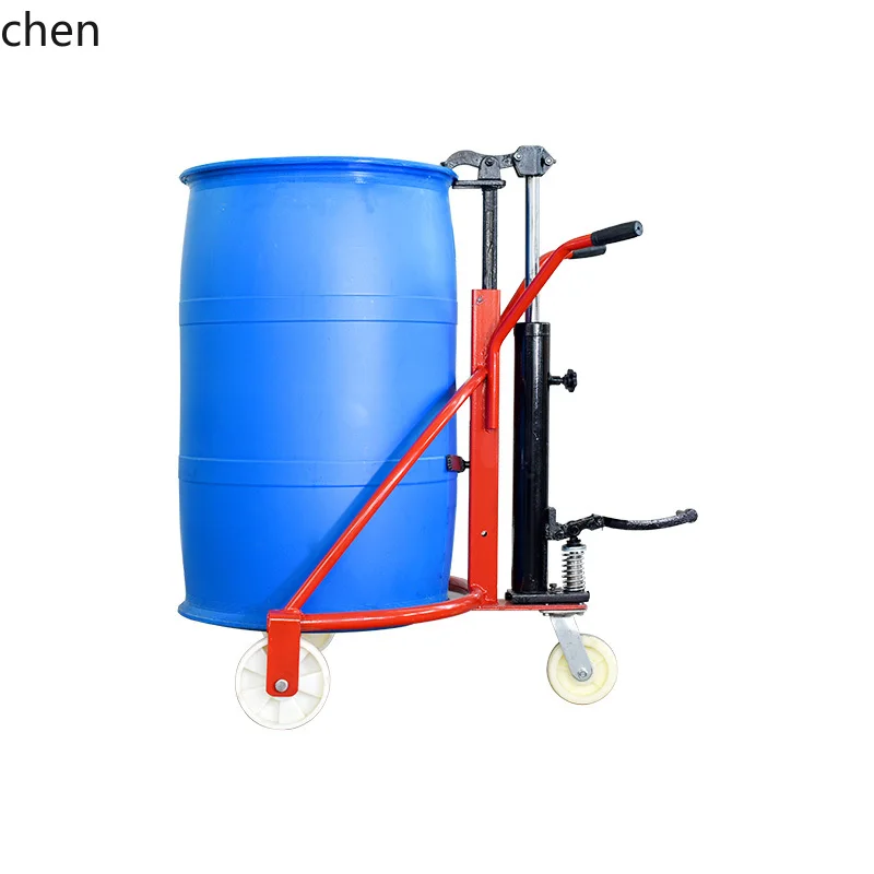 

CP manual hydraulic oil drum handling trolley iron drum plastic forklift loading and unloading truck