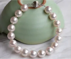Noblest AAAA 10-11mm Japanese Akoya white round pearl bracelet 7.5-8
