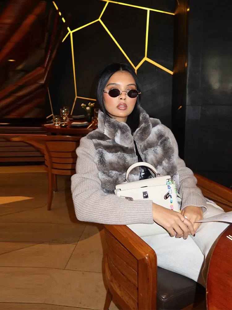 เสื้อโค้ทขนเฟอร์เทียมหรูหราสำหรับผู้หญิง แขนยาว คอตั้ง หนา อุ่น ซิป แจ็คเก็ตผู้หญิง คอลเลคชั่นใหม่ ฤดูใบไม้ร่วง ฤดูหนาว 2025 เสื้อคลุมตัวนอก