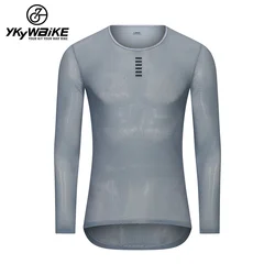 YKYWBIKE-Camisa de manga larga para ciclismo, ropa interior para bicicleta de carreras, color blanco y negro