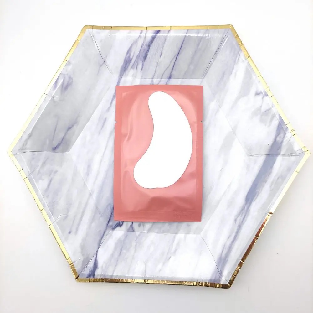 100 paires de patchs pour cils Hydrogel sous les coussinets pour les yeux pour la construction de patchs en papier Hydrogel autocollants rose non pelucheux pour faux cils