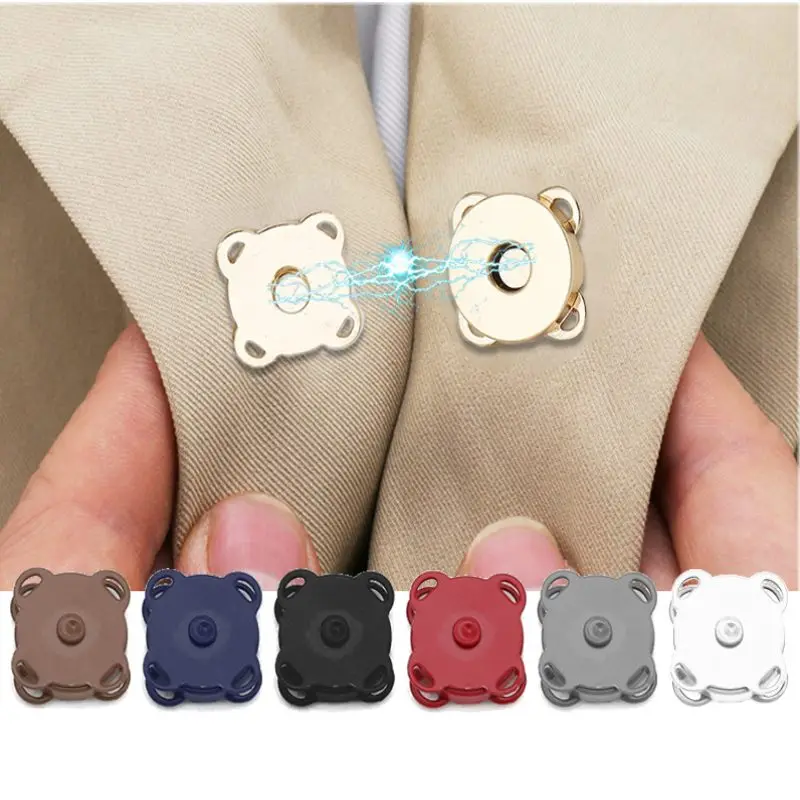 5Pcs 10/14/18mm Magnetic Snaps Purse handbag Clasp Closures Metal Button DIY Wallet Craft Bags Parts Accessories Pick Colors