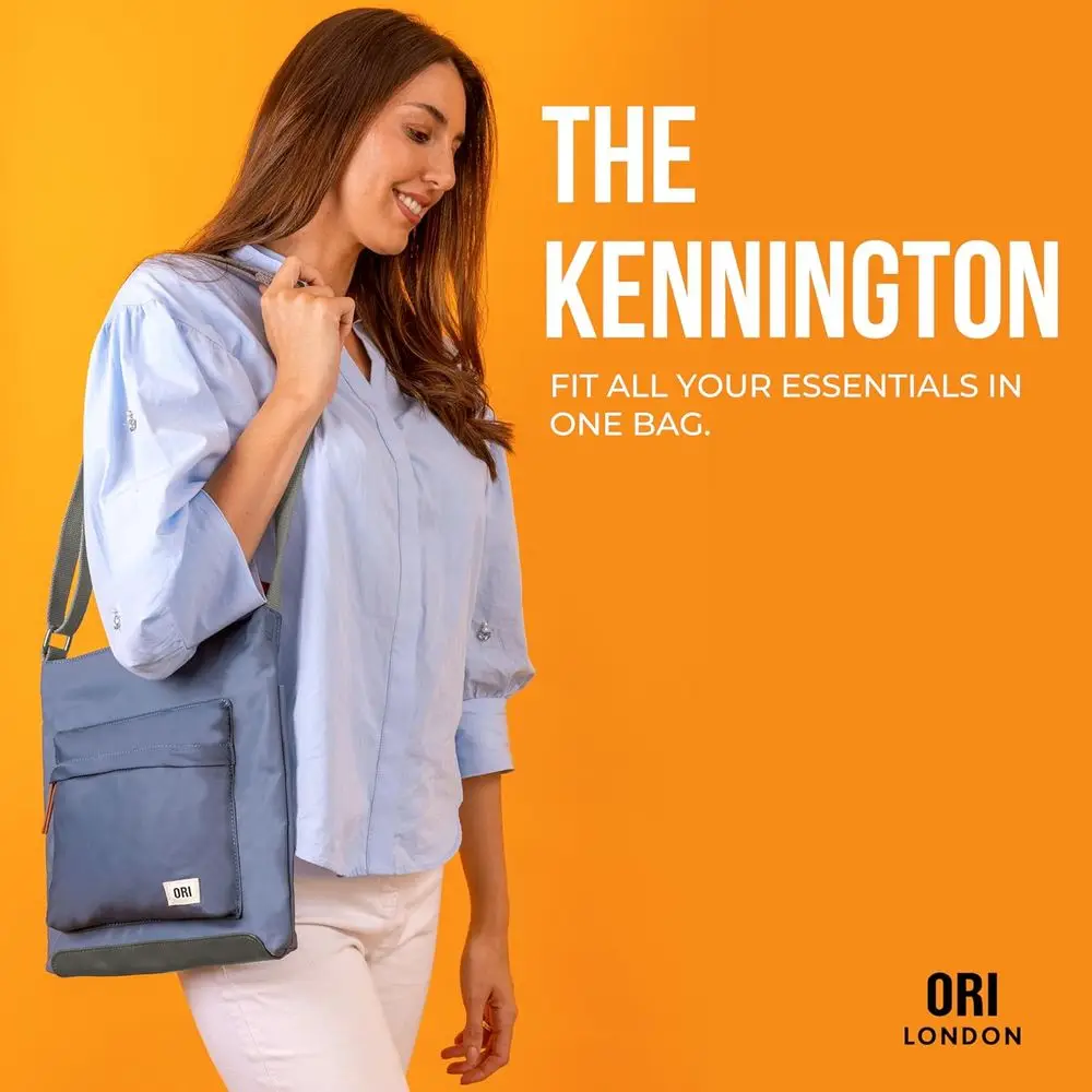 ミディアム ナイロン クロスボディ バッグ - 女性と男性向けのチャンキー ジッパー付きの小さなバッグ - ケニントン スタイル