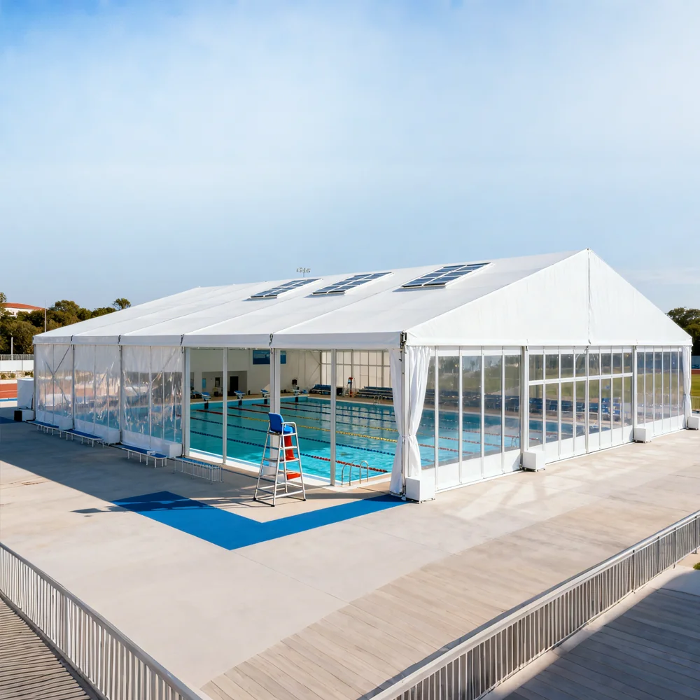 Custom Large Padel Tennis Court Tent Aluminum Frame Clear Span Sports Marquee Stadium Venue Outdoor A-Frame Tent Design