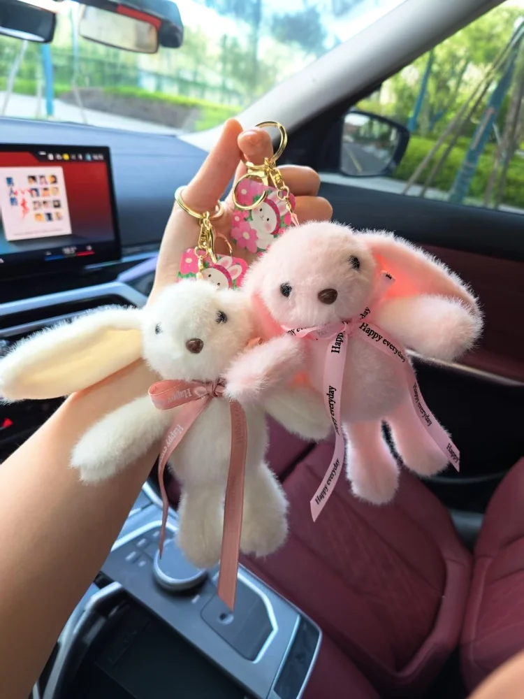 Cartoon Bonnie Rabbit Plush Doll Keychain Pendant Backpack Hangings Decoration Gifts