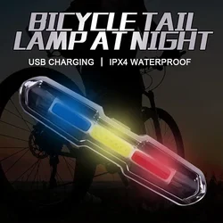 Bicycle Taillight USB Rechargeable Cycling Light Safety Warning Riding Cycling Waterproof LED Lamp Flashlight