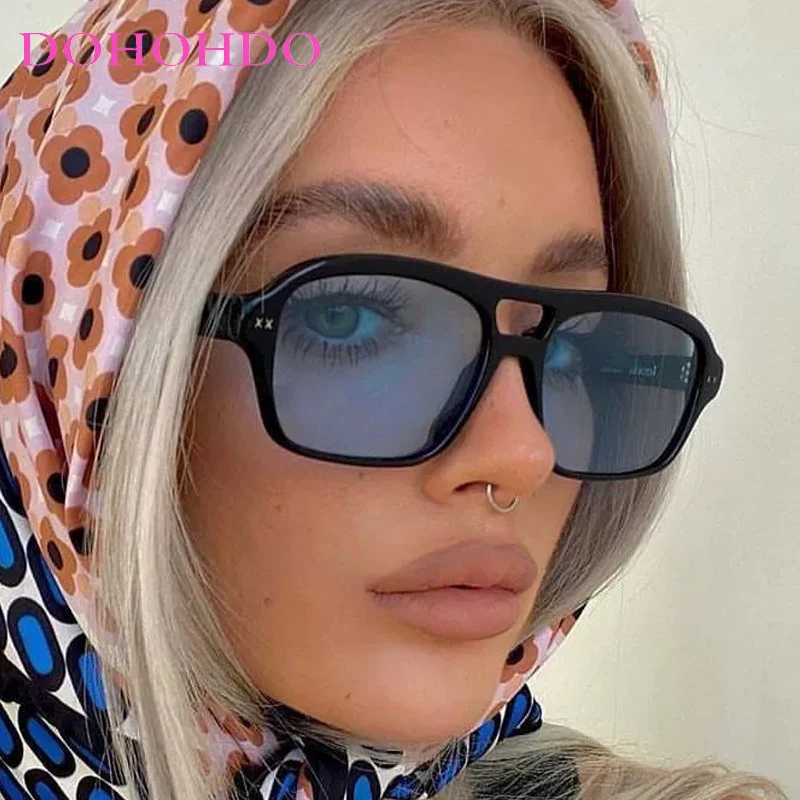 

Luxury Designer Pilot Double Bridge Rice Nail Women Sunglasses Retro Men Sunglass Punk Outdoor Drive Travel Shade Eyewear UV400