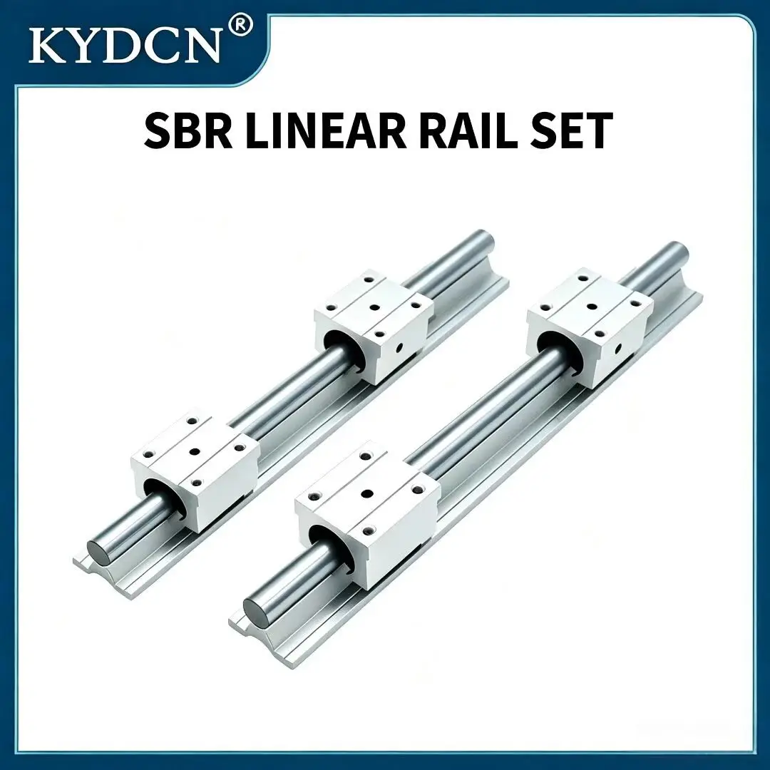 2Pcs SBR10/12/16 Length 100-500mm Linear Rail + 4Pcs SBR10/12/16UU Bearing Block For CNC Parts