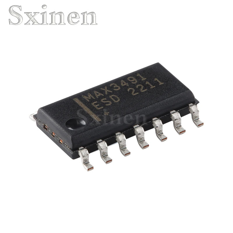 10 pieces/batch MAX3491ESD+T SOIC-14 3.3V 10Mbps true RS-485RS-422 transceiver chip.