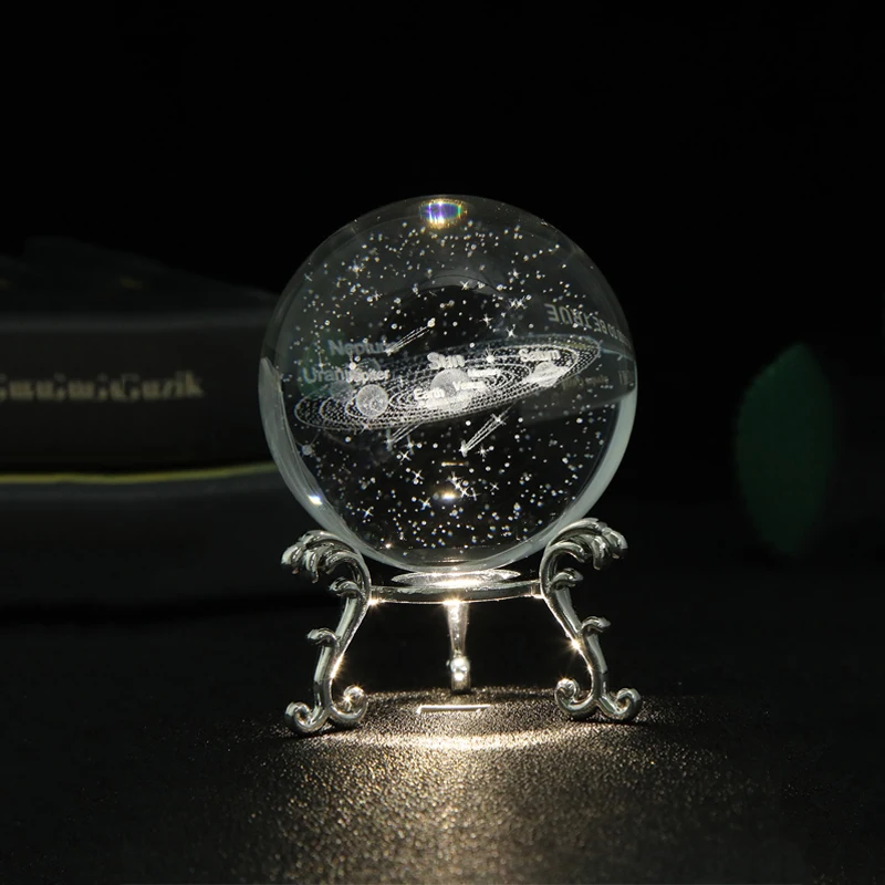 1 Piece 3D Inside Sculpture Space Series Crystal Ball Ornament 60mm (2.4 Inch) Home Decoration Crafts Festive Gifts