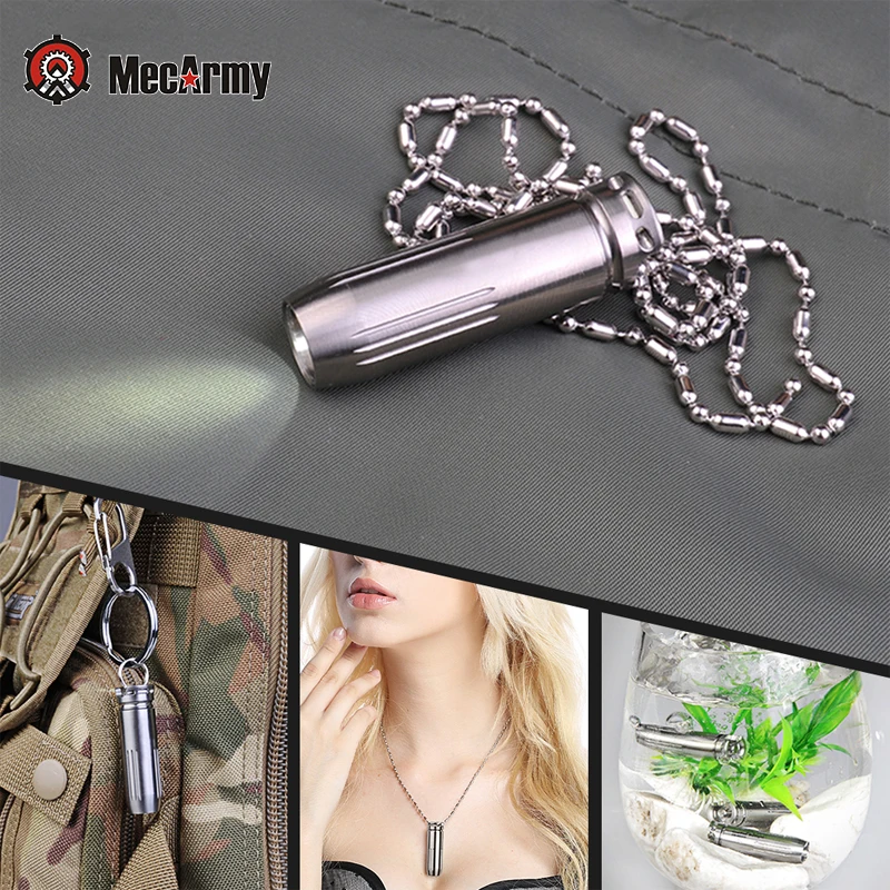 Keychain Light MecArmy BL43 130 Lumens USB Rechargeable Titanium Mini Keychain Flashlight Necklace lamp