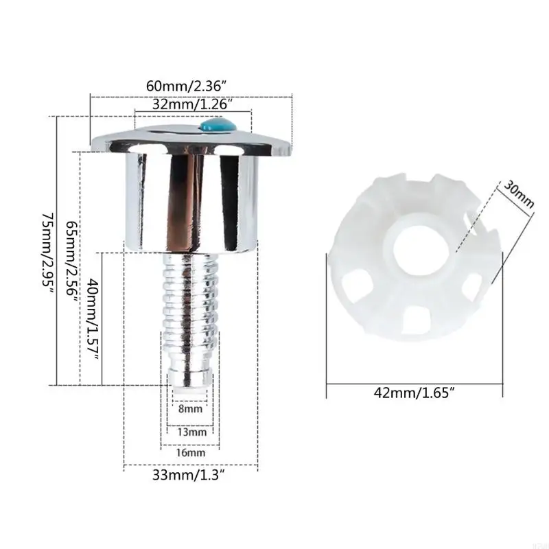 Nút nhà vệ sinh 97QD bao gồm các bể ép hình bầu dục hình bầu dục đẩy phụ kiện tiết kiệm nước