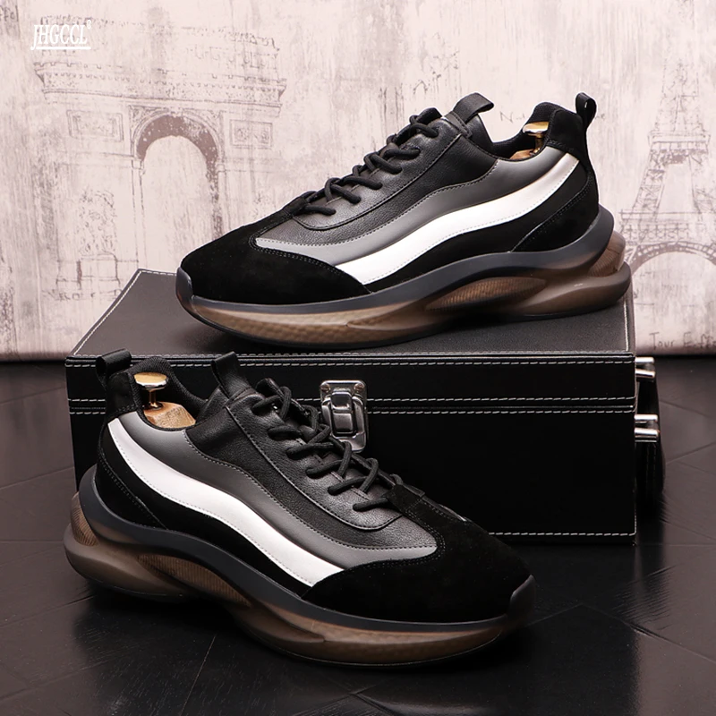 

New Men Casual Shoes Fashion Printed Mens Loafers Rivets Toe Runway Shoes High Lace Up Mens Sneakers A6