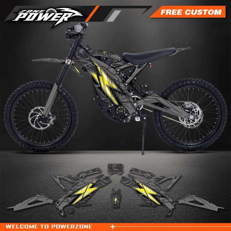 Powerzone For Surron Sur-ron Light Bee X S 3C 2021 - 2024 Custom Team Graphics Background Decal Stickers Kits