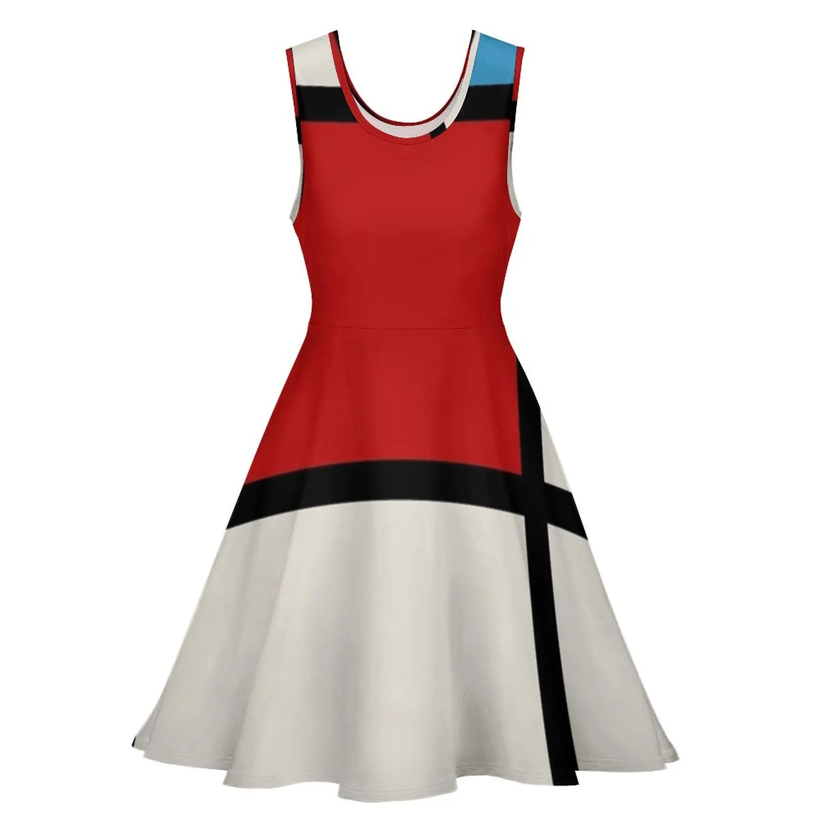 Robe Mondrian Style Art Lover pour femme, géométrie abstraite, fibre, été, 2024, 2024