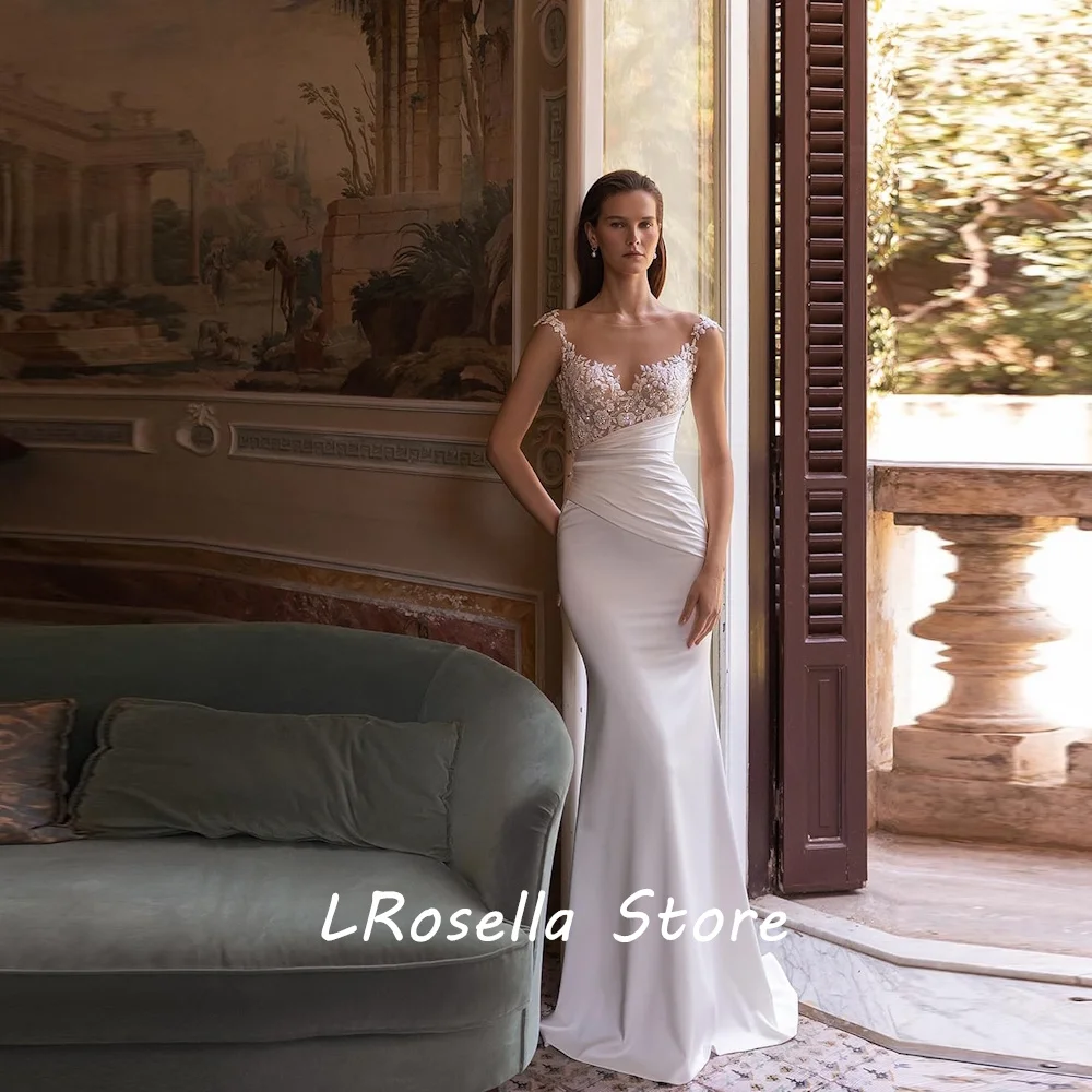 

LRosella Wedding Dress Sweetheart Neckline Sexy Satin Sleeveless Floor-Length Elegant Exquisite Morden style Luxury فساتي2024