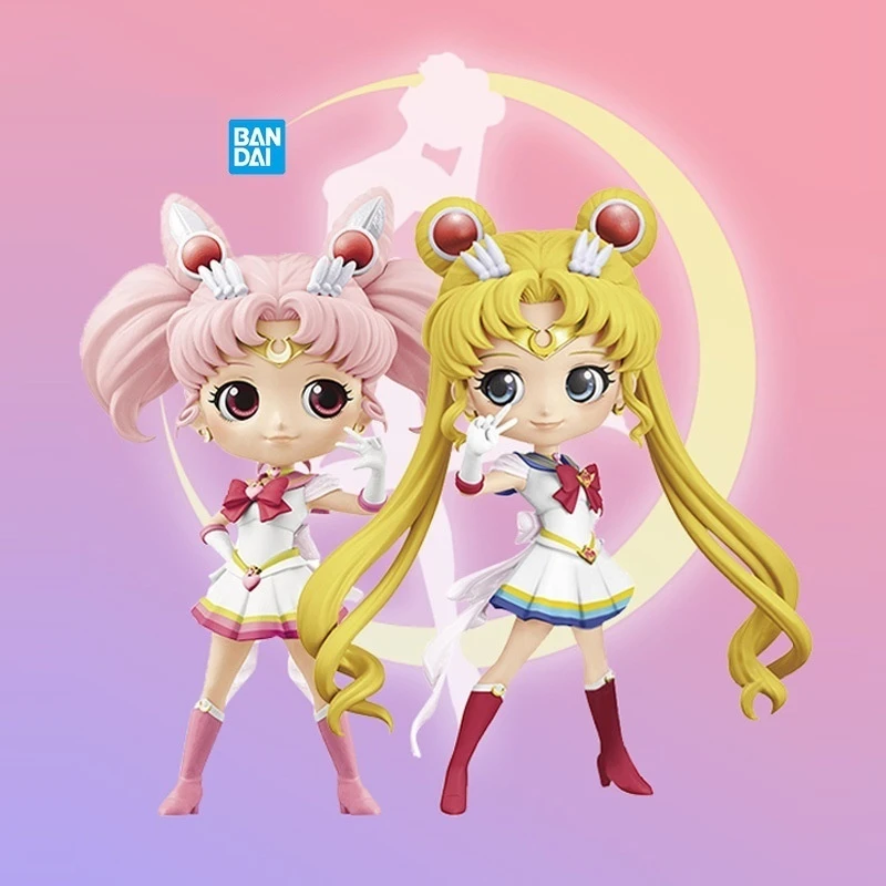 New Genuine Bandai Sailor Moon Model Qposket Toys Super Kaiou Michiru Moon Anime Action Figures Model Assembly Girls Toys Gifts