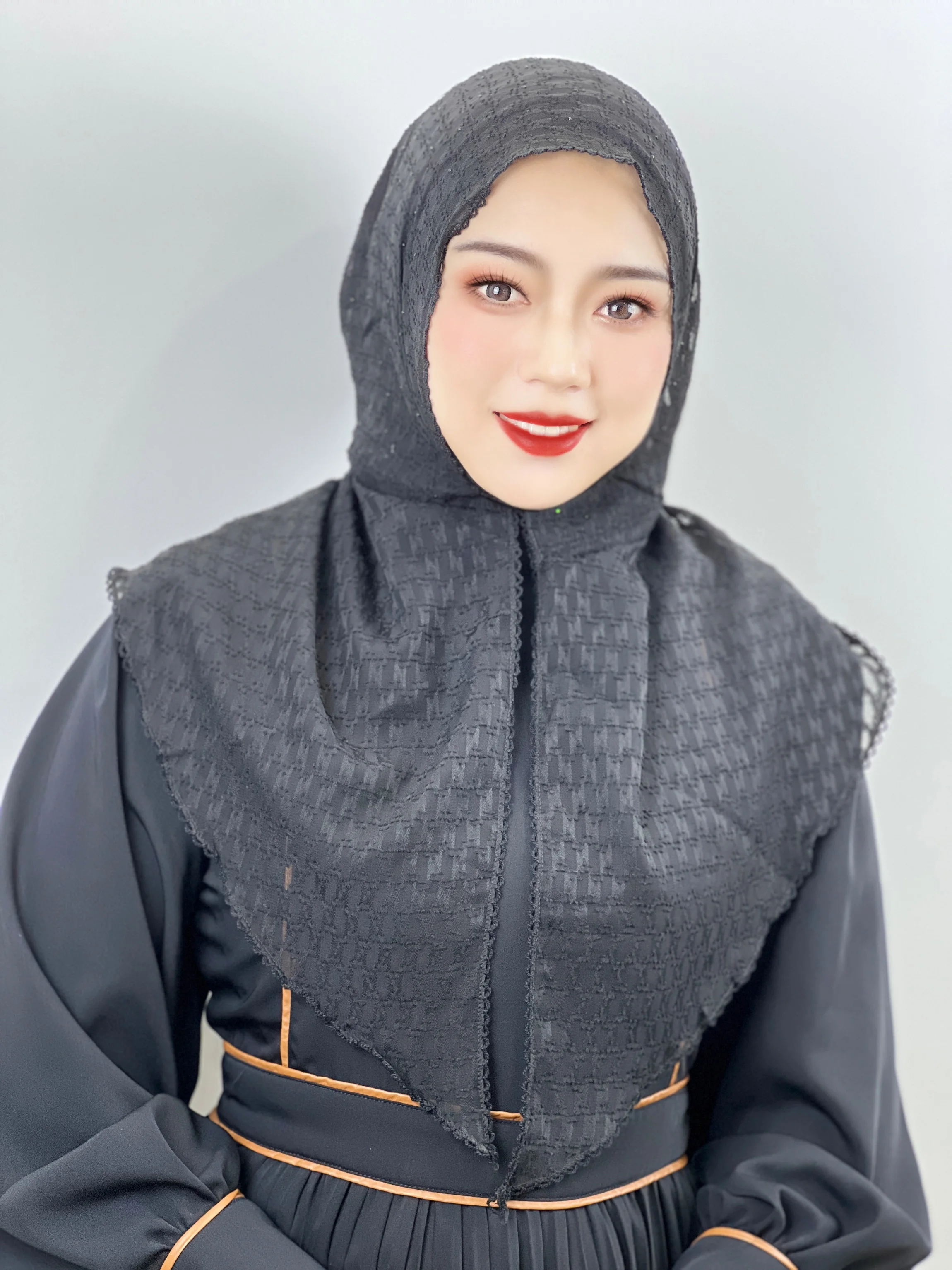 Muslim Breathable Mesh Hijab Thin Flash Hijab Ladies Long Dress Fashion Hijab Ladies Robe Shawl Ladies Hijab Instant Arabic