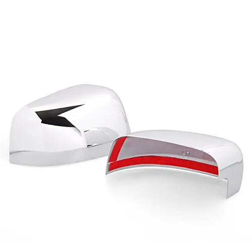 Chrome Top Half Side Mirror Cover For 2011-2016 Dodge Durango & Jeep Grand Cherokee Overlay Covers ONLY