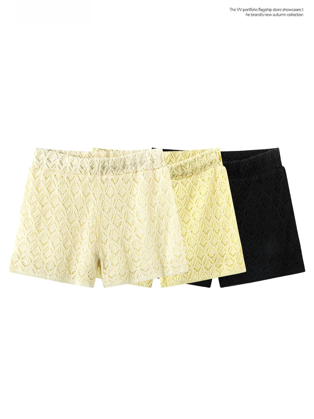 Spicy Girl Lace Knitted Slim Fit Short Pants Women Summer High Waist Sexy Butt Lifting Small Size Pants Outerwear Base Layer