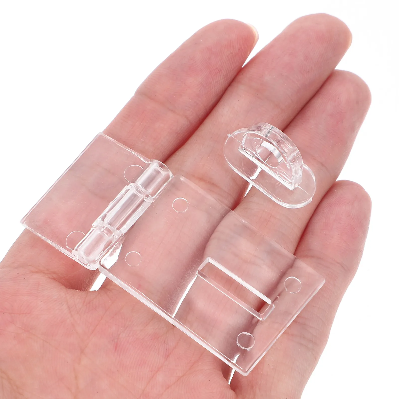 3Pcs Clear Acrylic Transparent Latch Buckle Set Mini Hinge Lock for Cabinet Door Jewelry Box Security Slide Clasp Hardware