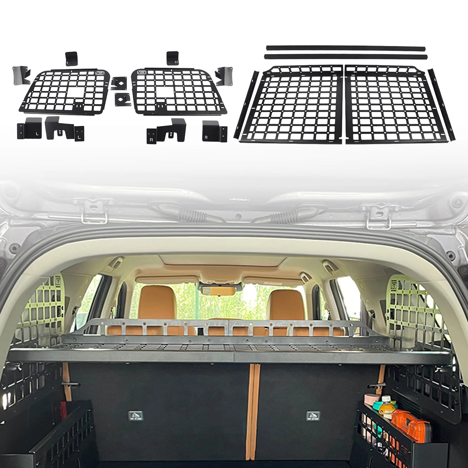 CGZ For Haval H5 2023 2024 Modular Storage Panel Shelf Modification Rear Trunk Debris Rack Molle Panel 1Set