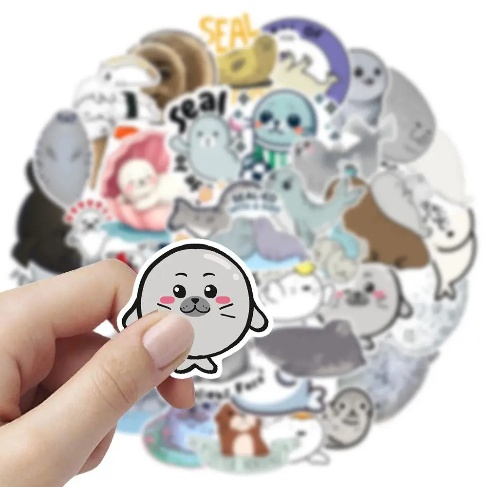 Cute Seal Series Stickers, a complete set of 100 small waterproof animal stickers view 4