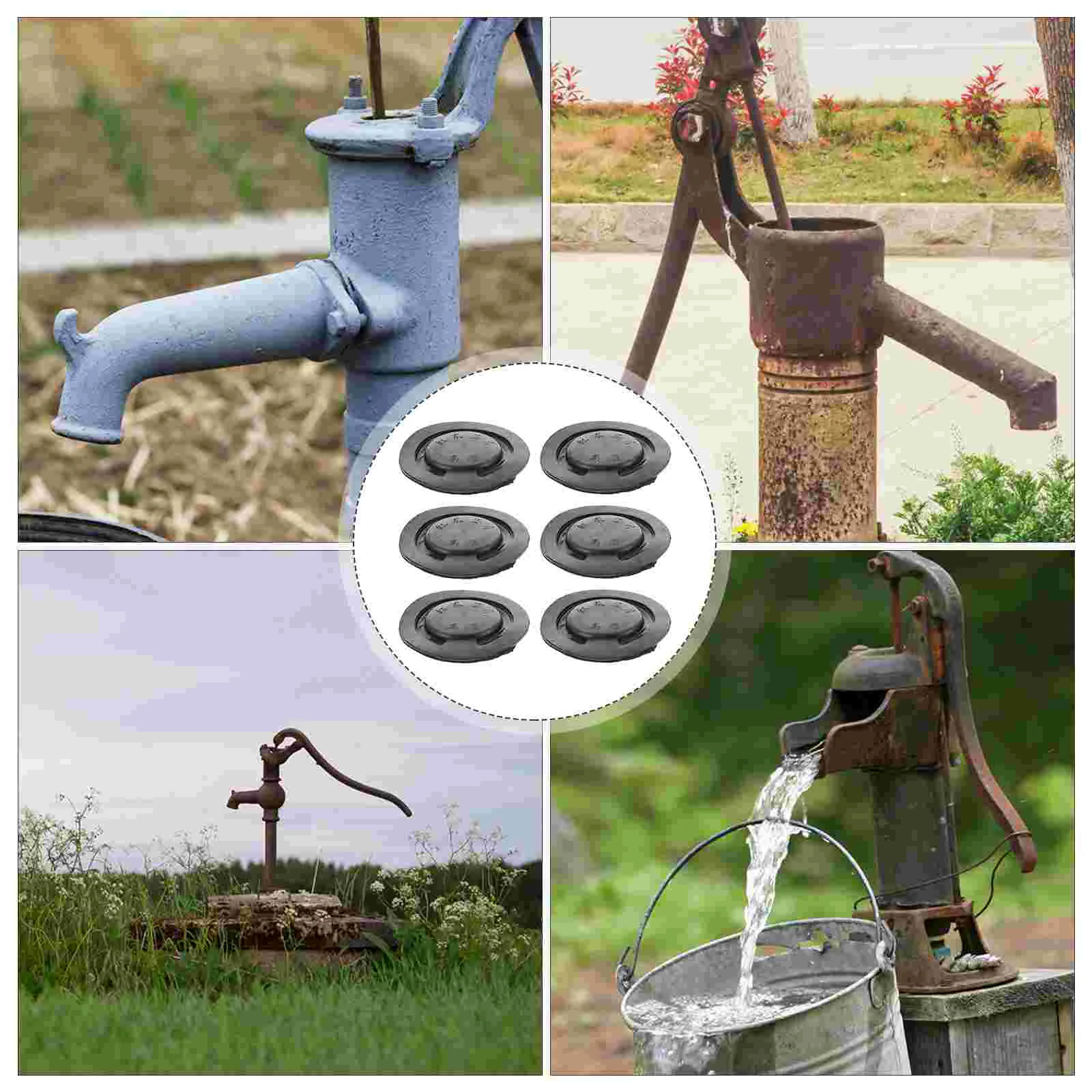 6 Pcs Hand Pump Water Bowl Rubber Cushions Wear-resistant Gaskets Portable Universal Cup Supplies for Valves