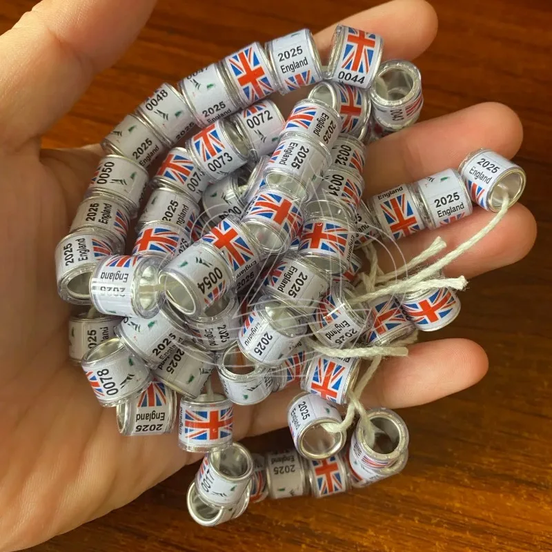 

2026 8mm Custom Bird Rings UK Flag Pigeon Pattern Leg Rings 0001-0100