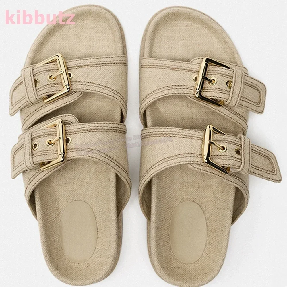 

Rivet Belt Buckle Slipper Sandal Platform Genuine Leather Solid Color Round Toe Height Increasing Rock Punk Fashion Shoes Newest