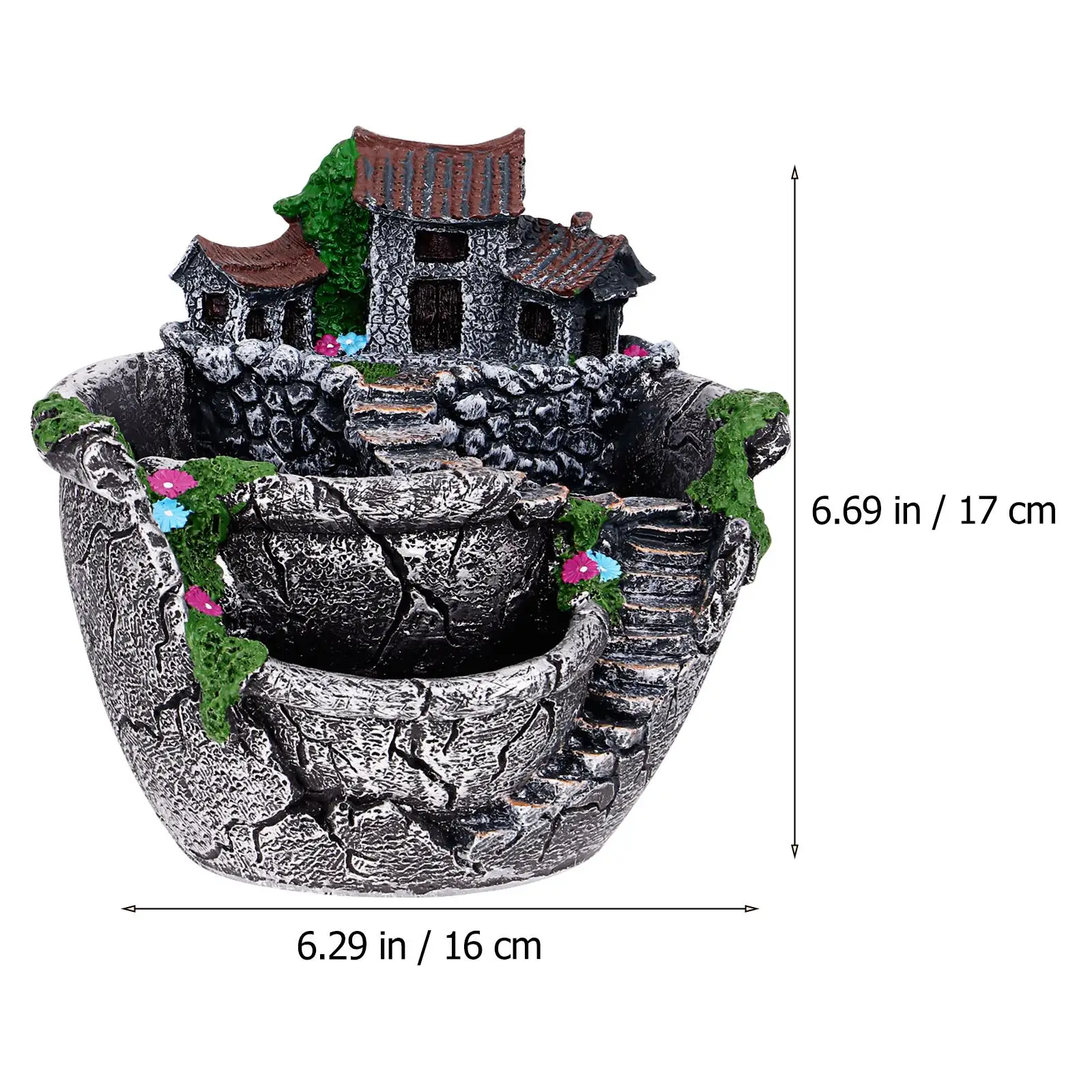 Creative Flowerpot Set 3 Pcs Plants Pot Fairy Garden Indoor Succulent Container Small Flowers Balcony Decor Planter