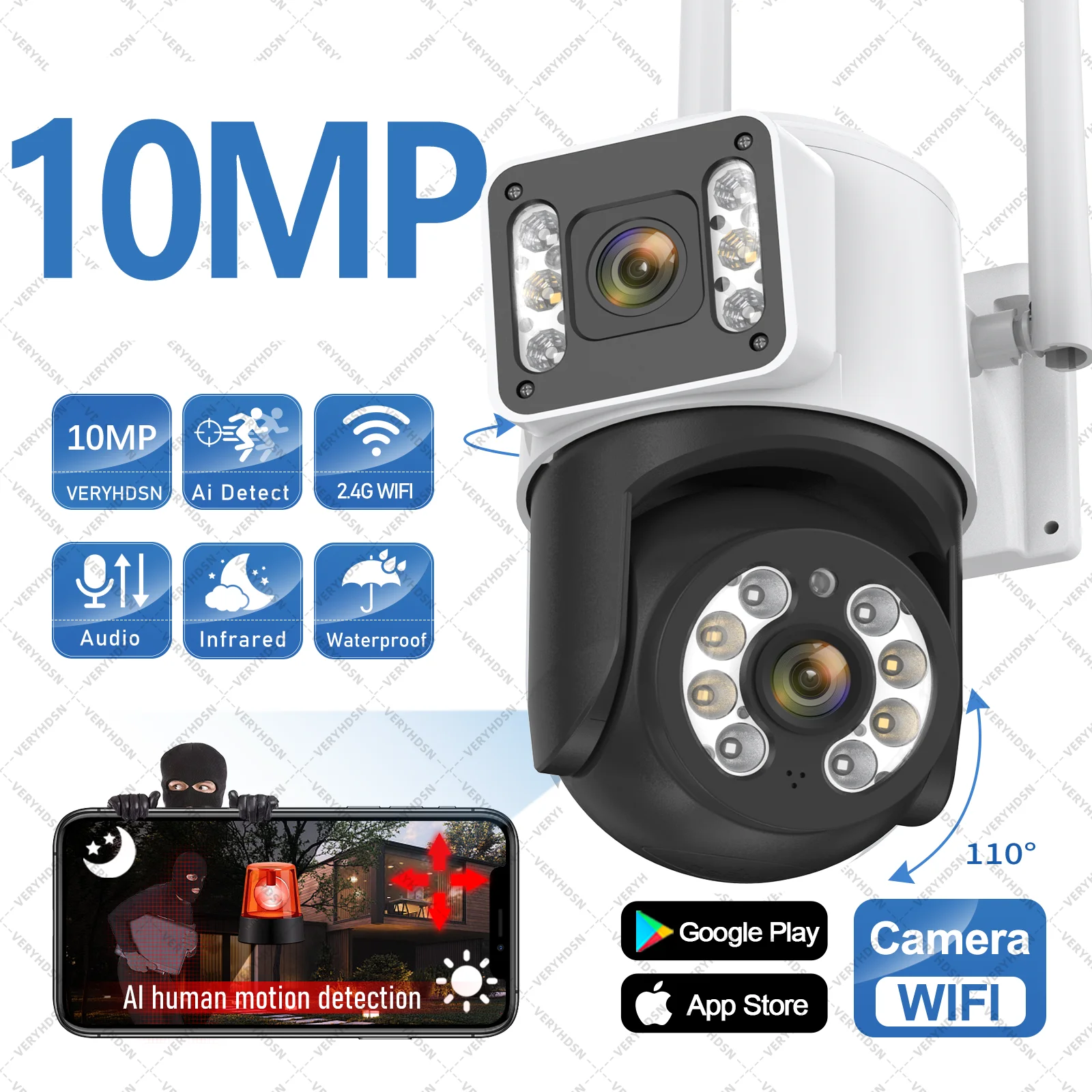 5K 10MP Hd Wifi Ptz… - image