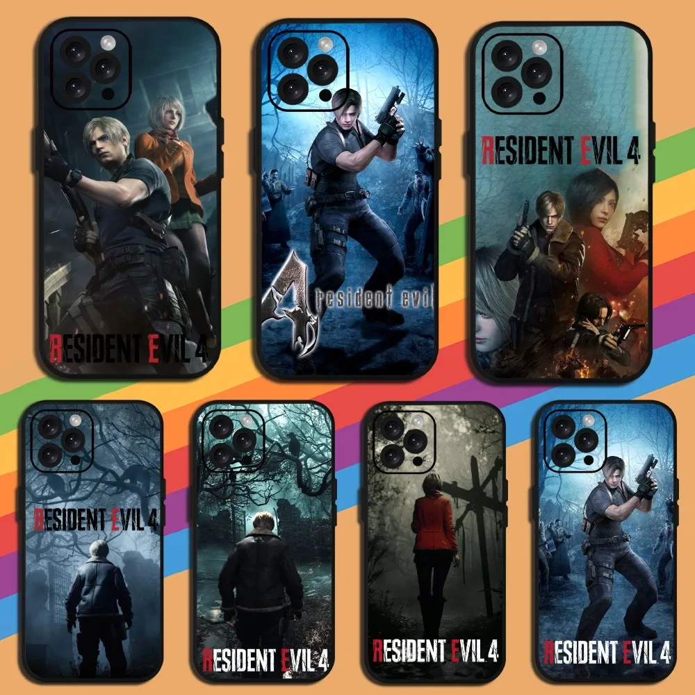 Game R-Resident E-Evil 4  Phone Case For iPhone Mini 11 12 13 14 15 Pro XS Max X Plus SE XR Shell