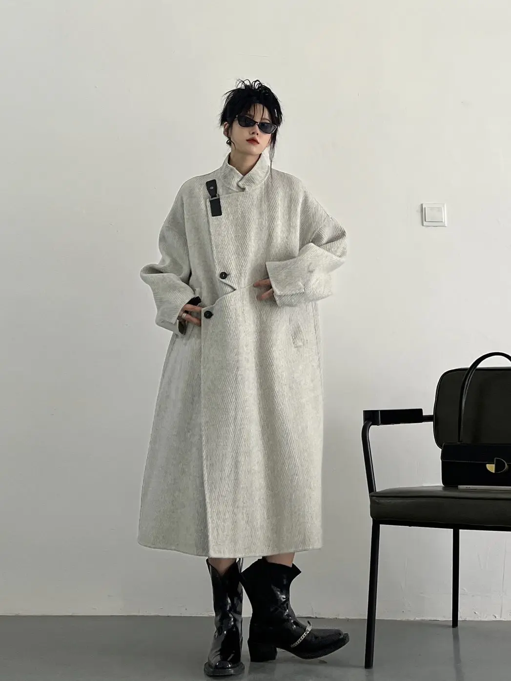 

Trench Long Coat Woman Single-Breasted Autumn Winter High Street Temperament Spring Oversized Khaki Grey Korean Overcoat
