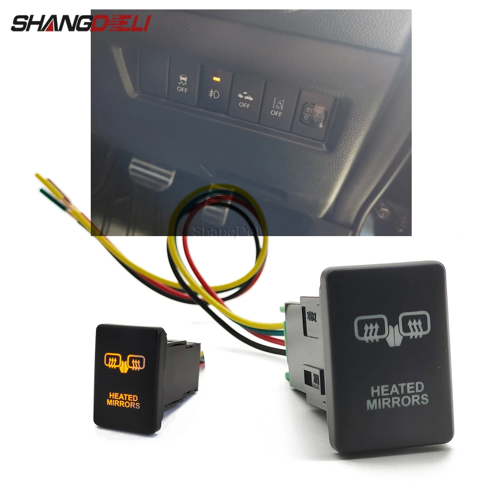 

Car Modified Key LED Light Heated Mirrors Switch Button For Toyota Hilux 2016 To 2019 For Prius Plus Alphard Accessories