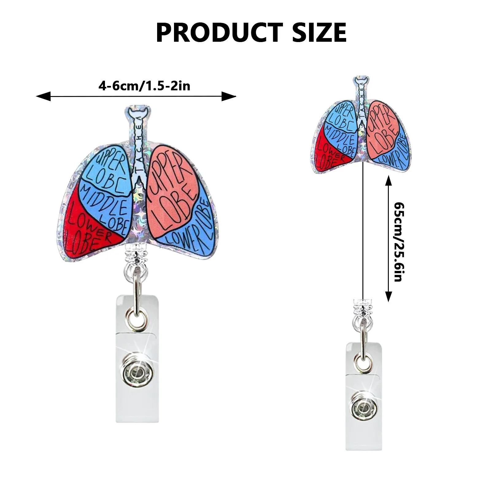 2026 New Arrival 1 Piece Anime Brain Lung Kidney Human Organs Retractable Nurse Badge Reel Doctor ID Card Holder Keys Lanyard