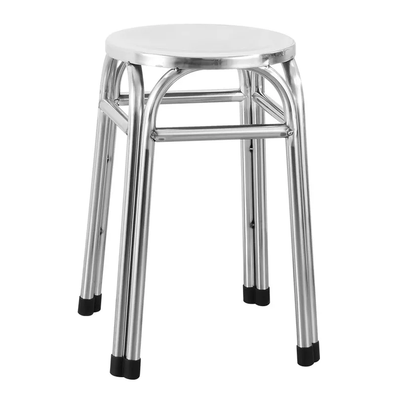 

Extra Thick Restaurant Dining Stainless Steel Stool, Factory Workshop Round Stool, Household Storage Stackable Stool
