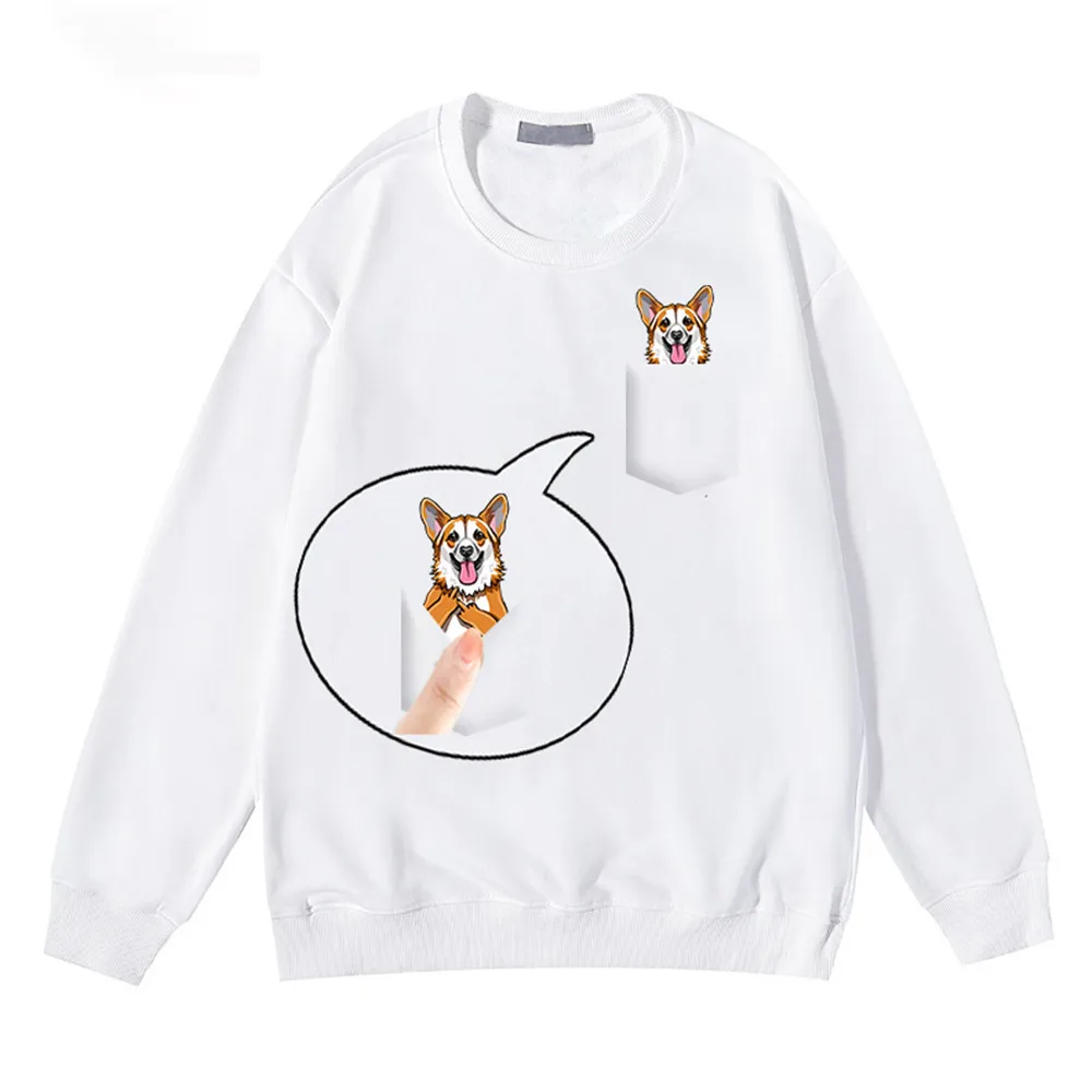 

CLOOCL Funny Corgi Sweatshirts 18 Style Middle Finger Animal Dog Pocket Streetwear Female Hip Hop Tops Harajuku Pullovers