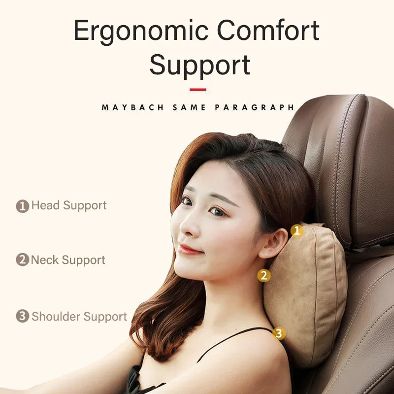 Car Headrest Neck Support Travel Pillow Maybach Design S Class Soft  Universal Top Quality Adjustable Seat Pillows Car Accessory