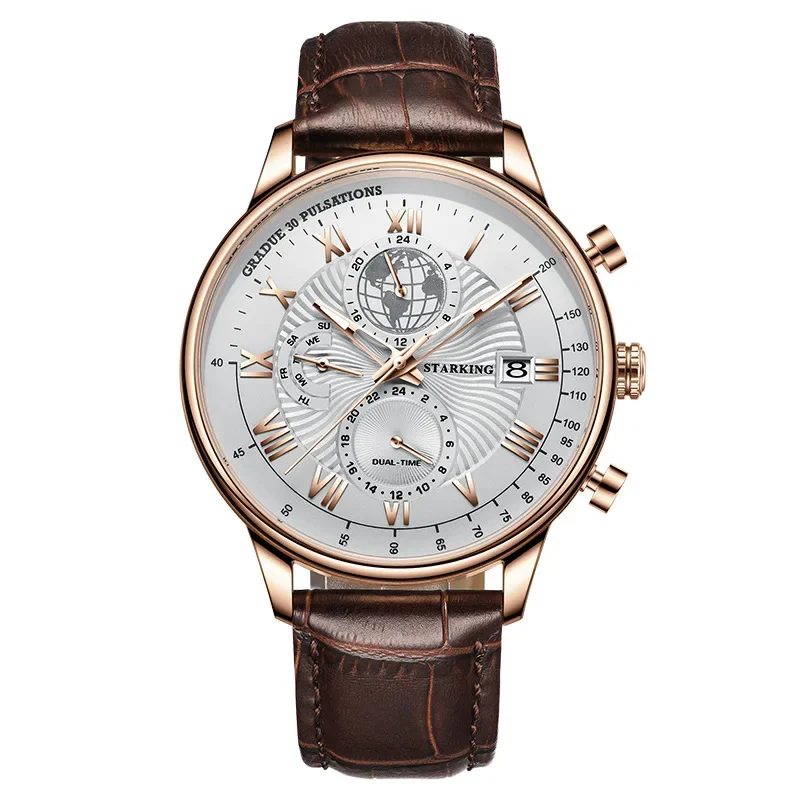 2025 nieuw product horloge mode multifunctioneel drie-ogen lichtgevend quartz horloge mannelijk