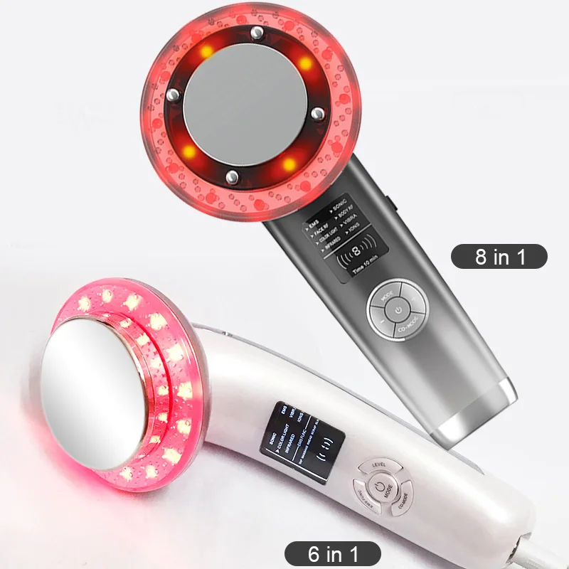 

8/6 In 1 Multi-Functional Facial Body Ultrasound Cavitation Machine Body Shaper Slimming Led Light Rf Infrared Therapy Massager