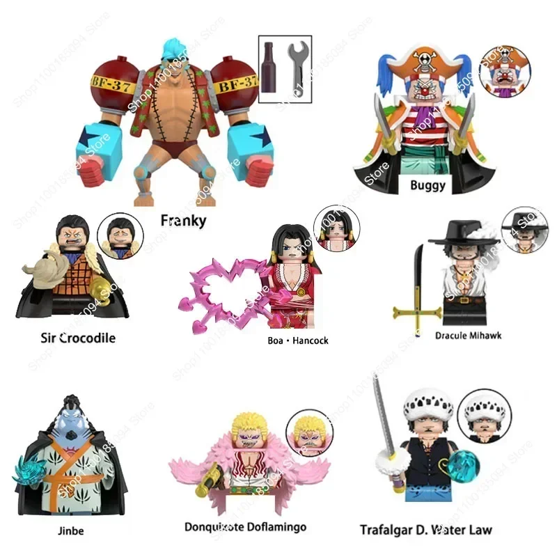 Jouets chauds nouveaux blocs WM6192 une pièce Franky Buggy Jinbe Boa Hancock singe D Luffy Kuzan Sir Crocodile Mini figurines d'anime jouets