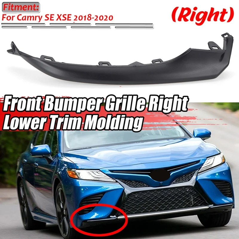 NEW-Car Front Bumper Side Lip Lower Protector Cover Trim Splitter Spoiler For Toyota Camry 2018 2019 2020 SE/XSE