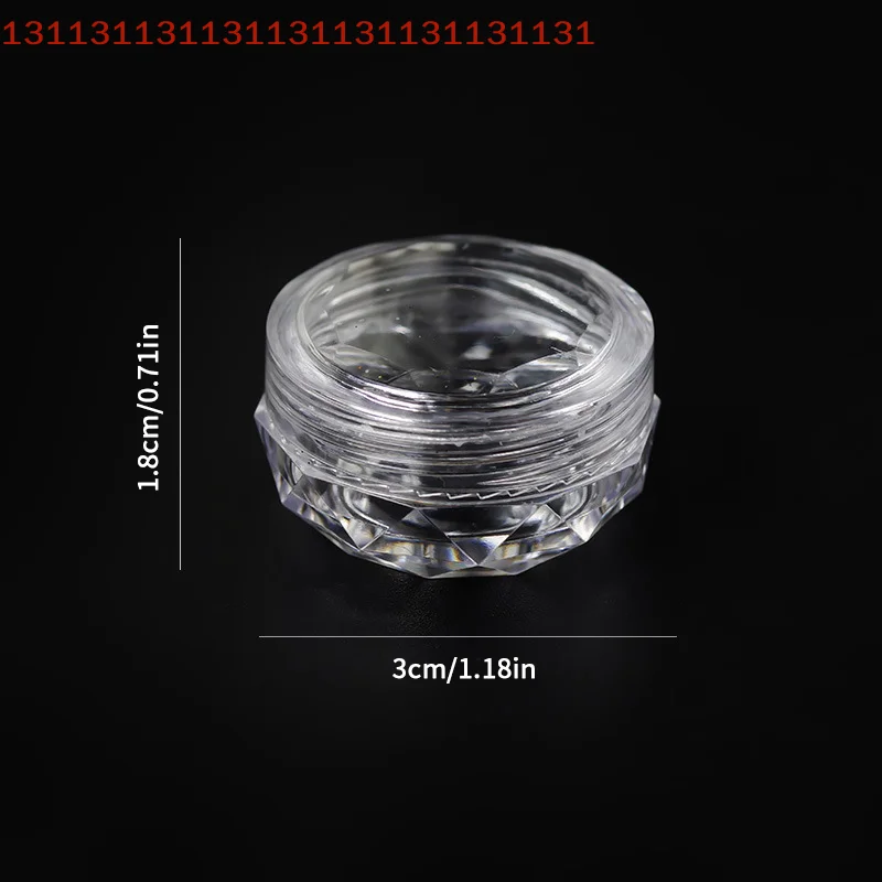 10 قطع من جرة الكريمة الشفافة، عينة صغيرة من القصدير لمسحوق تزيين الأظافر اللامع، وعاء زجاجات أظافر قابلة لإعادة الملء #4