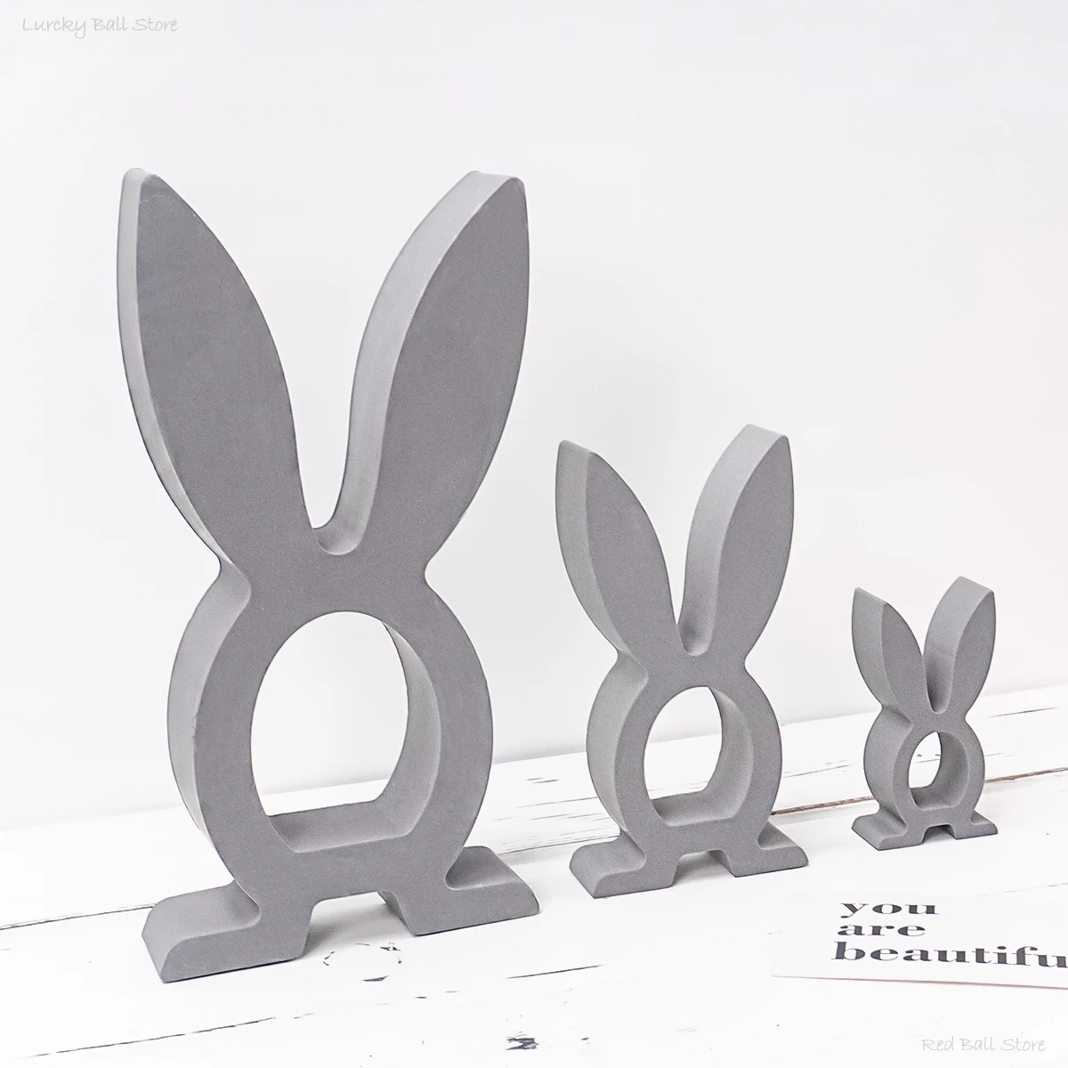 DIY Cute Rabbit Ornament Silicone Mold Gypsum Car Mounted Incense Handmade Soap Molds Easter Bunny Candle Resin Tools Home Decor