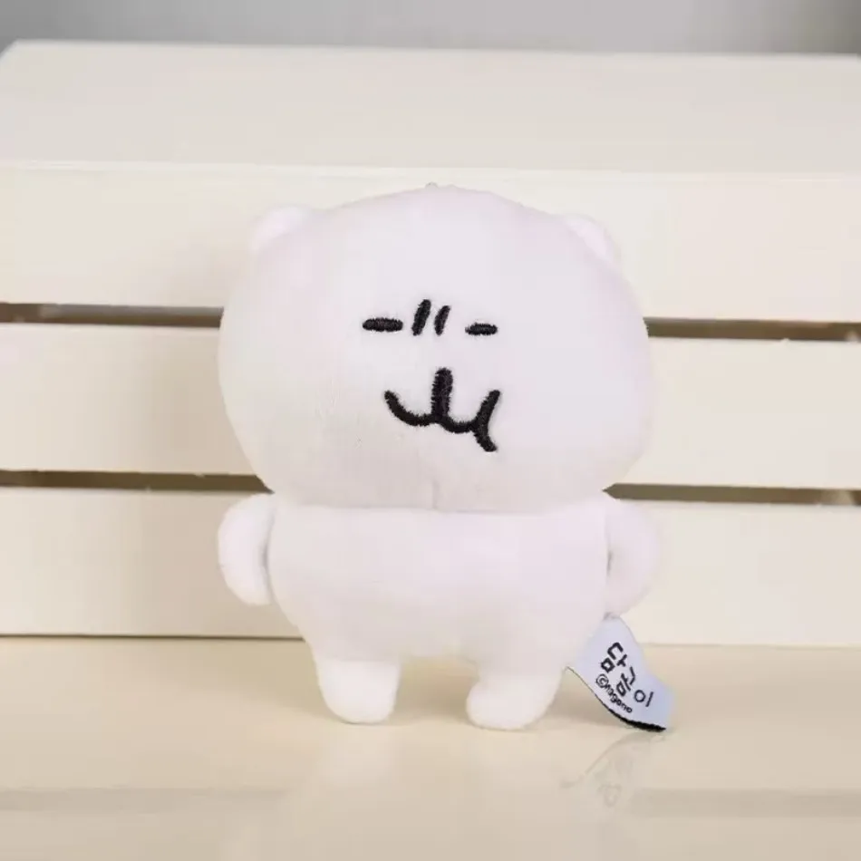 พวงกุญแจตุ๊กตาหมีขาวน่ารัก สไตล์อนิเมะ หมีตลก หมีโกรธ หมีกินราเม็ง หมีดื่มชา ของตกแต่งกระเป๋าเป้ ของขวัญ