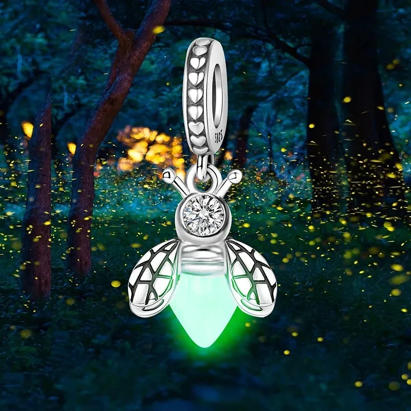 925 Sterling Silver Lovely Sweet Luminous Animal Bee Shaped Pendant Can DIY Made Into Bracelets Necklace Fine Jewelry Gift