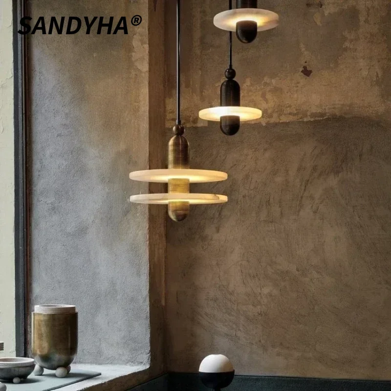 

SANDYHA Modern Simple LED Chandelier Cloud Stone Pendant Lamp For Bedroom Restaurant Bar Living Room Home Decor Lighting Fixture